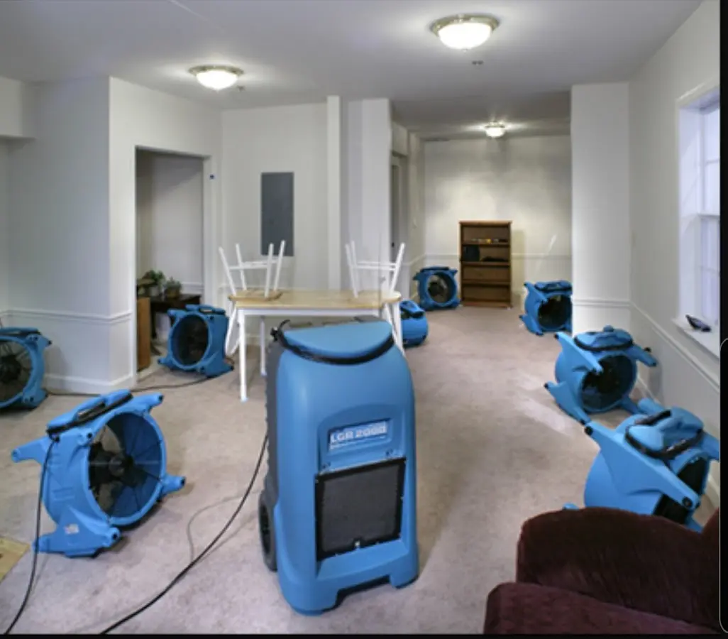 Air movers and dehumidifier setup for Water Damage Restoration in Bithlo